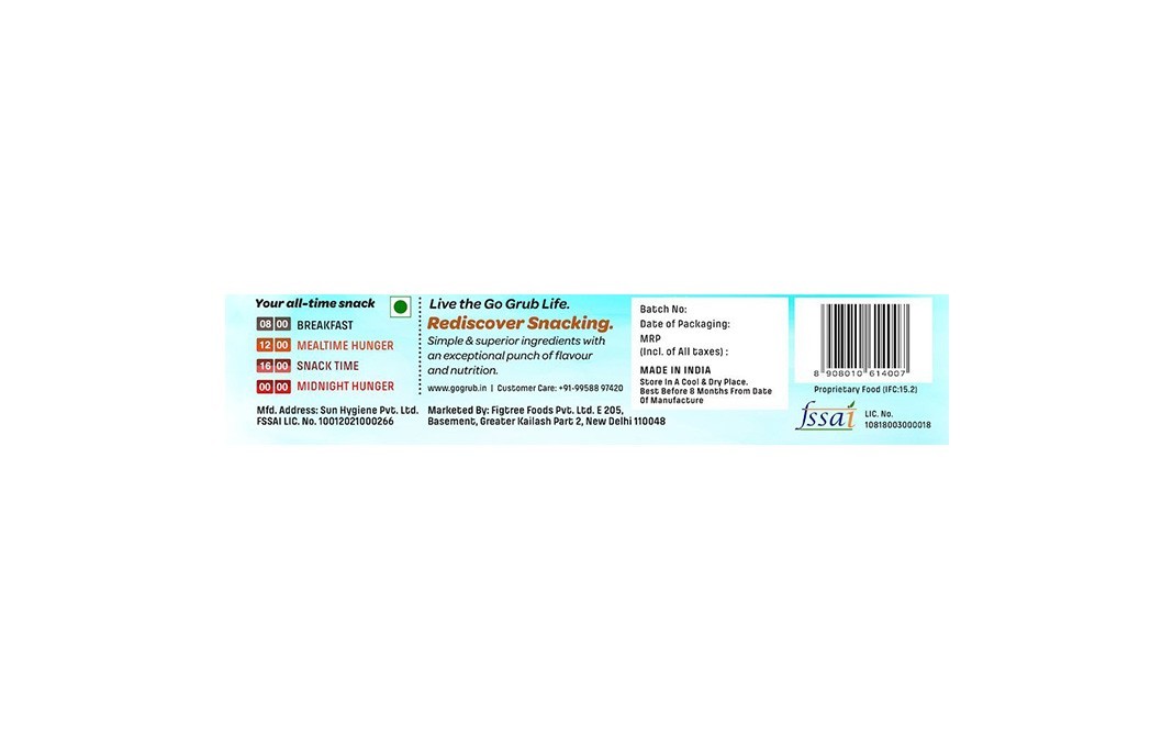 Go Grub Peanut + Blueberry Snack Bar   Pack  30 grams
